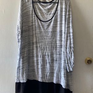 Maurices white shirt with a black bottom.